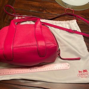 Coach leather satchel  pink ruby barely used.